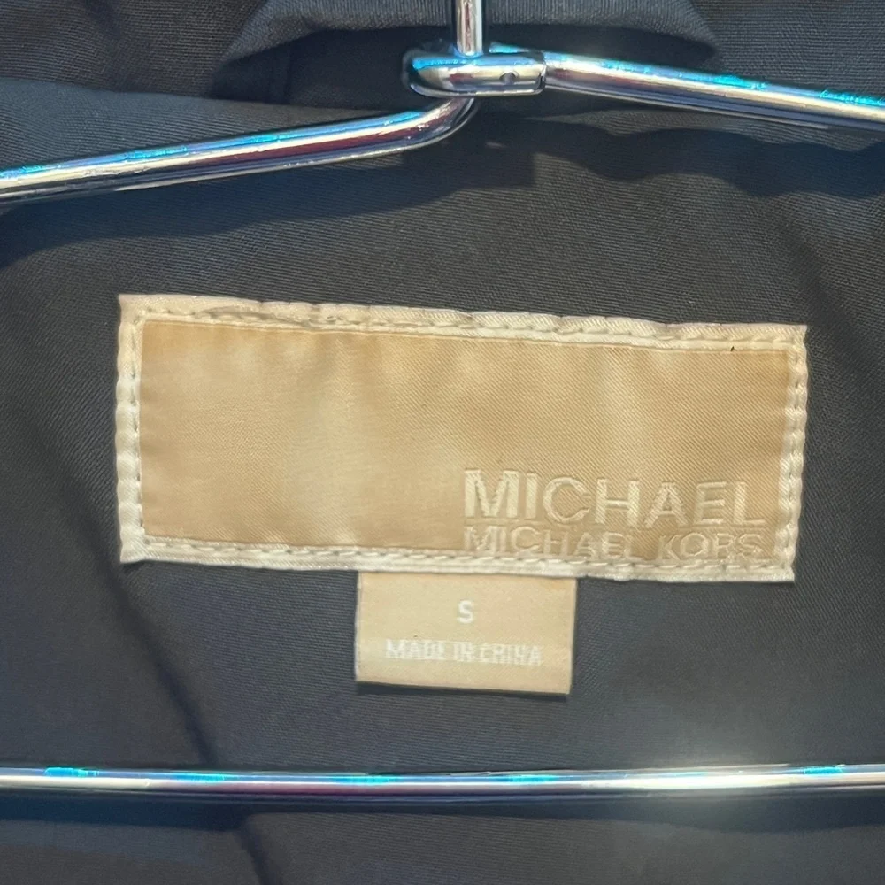 Michael Kors Black Trench Coat with Quilted Insulation